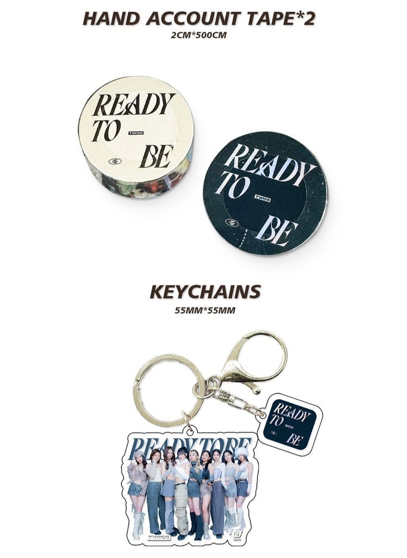 EHOME Twice New Album READY TO BE Gift Box With Lomo Cards, Acrylic Stand, Hand Account Tape, Keychain, Lanyard, Stickers, Photo Card  - Image 4