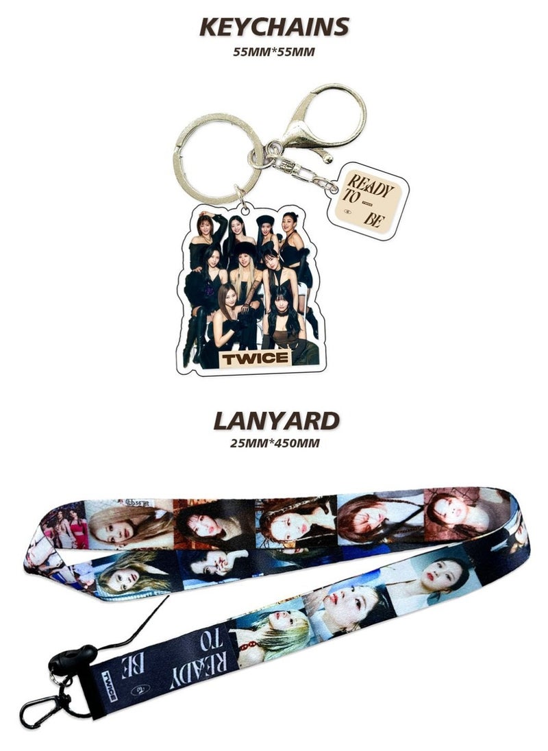 EHOME Twice New Album READY TO BE Gift Box With Lomo Cards, Acrylic Stand, Hand Account Tape, Keychain, Lanyard, Stickers, Photo Card  - Image 5