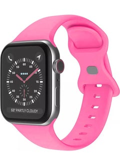 Wozlo Apple Watch 1, 2, 3, 4, 5, 6, 7, Se Silicone Band Strap - S-M Size 42/44/45MM - Pink  - Image 1