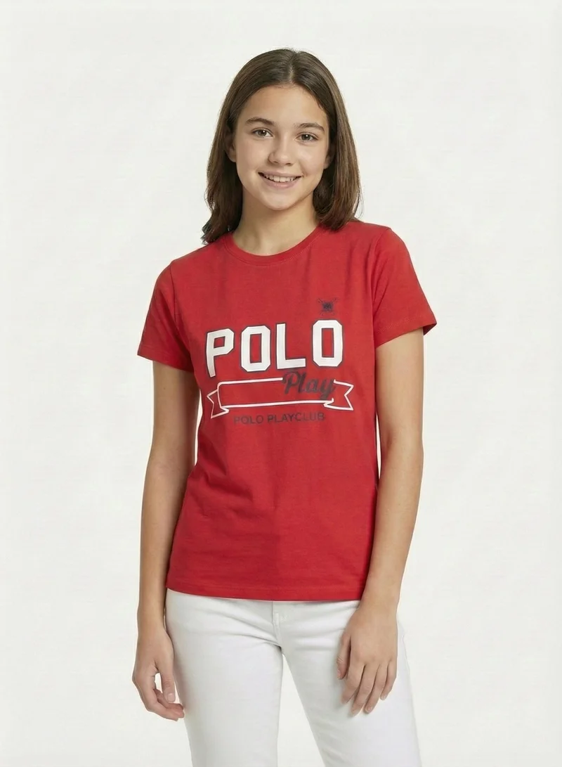 Polo Play Girls Graphic T-shirt -RED