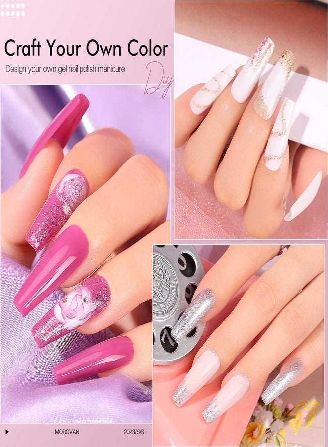 Morovan Gel Nail Polish Kit: 12 Colors Gel Nail Polish Set with U V/LED Light Classic Collection Nude Pink Gel Polish Nail Art Decorations Manicure Tools DIY Salon Home Gifts - Image 2