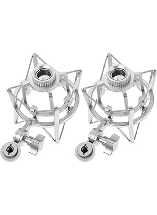 2Pcs Black Plastic Microphone Shock Mount Holder Clip For Condenser Mic Recording Podcast - Image 1