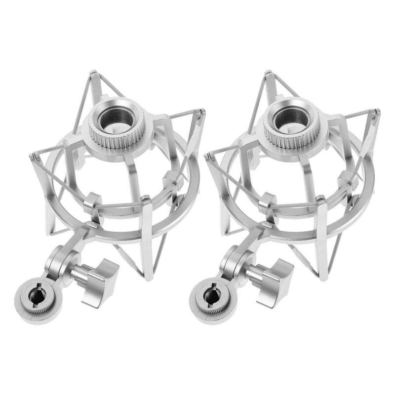 2Pcs Black Plastic Microphone Shock Mount Holder Clip For Condenser Mic Recording Podcast - Image 2