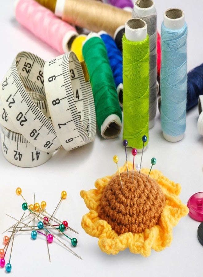Wanshui Sunflower Pin Cushion, Handmade Knitted Pincushions, Cute Pin Cushions Needle Holders for Sewing Quilting Accessory, DIY Crafts or Patchwork Decor - Image 4