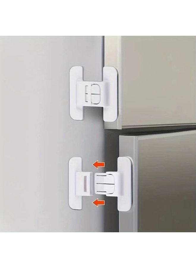 White Refrigerator Safety Lock Self Adhesive No Drill Door Closer For Water Dispenser - Image 3