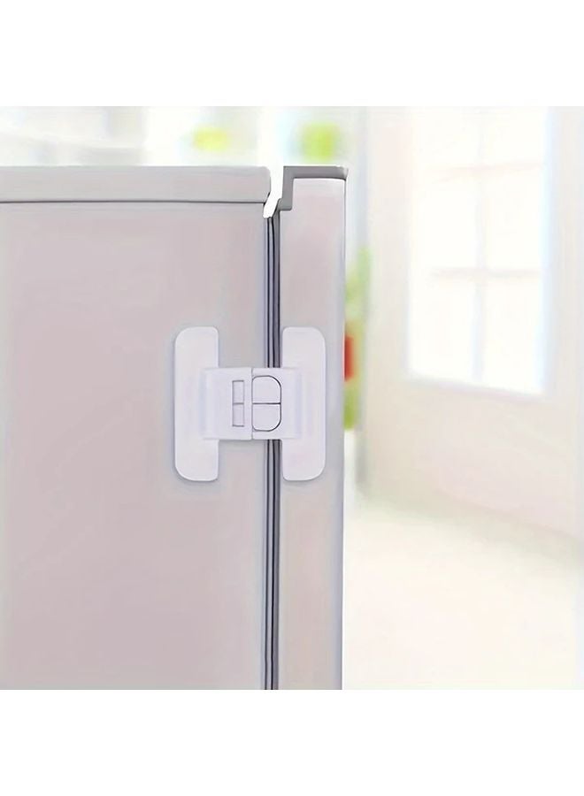 White Refrigerator Safety Lock Self Adhesive No Drill Door Closer For Water Dispenser - Image 2