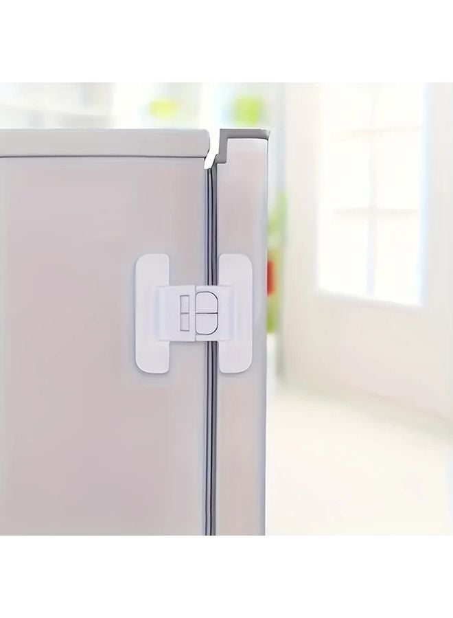 White Refrigerator Safety Lock Self Adhesive No Drill Door Closer For Water Dispenser - Image 1
