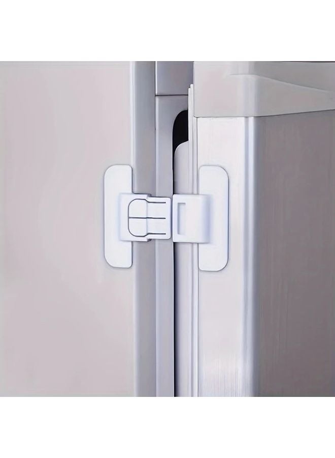 White Refrigerator Safety Lock Self Adhesive No Drill Door Closer For Water Dispenser - Image 4