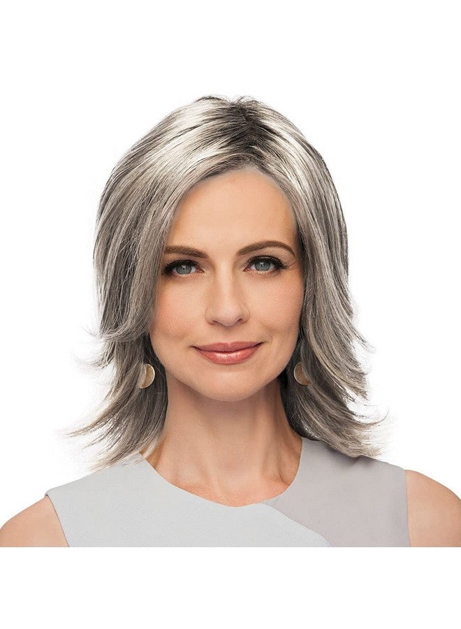 Gabor Top Perfect Hair Topper Color Gl 5156 Sugared Pewter Wigs 10" Long Clip In Flexlite Synthetic Conceals Thinning Hair - Image 1