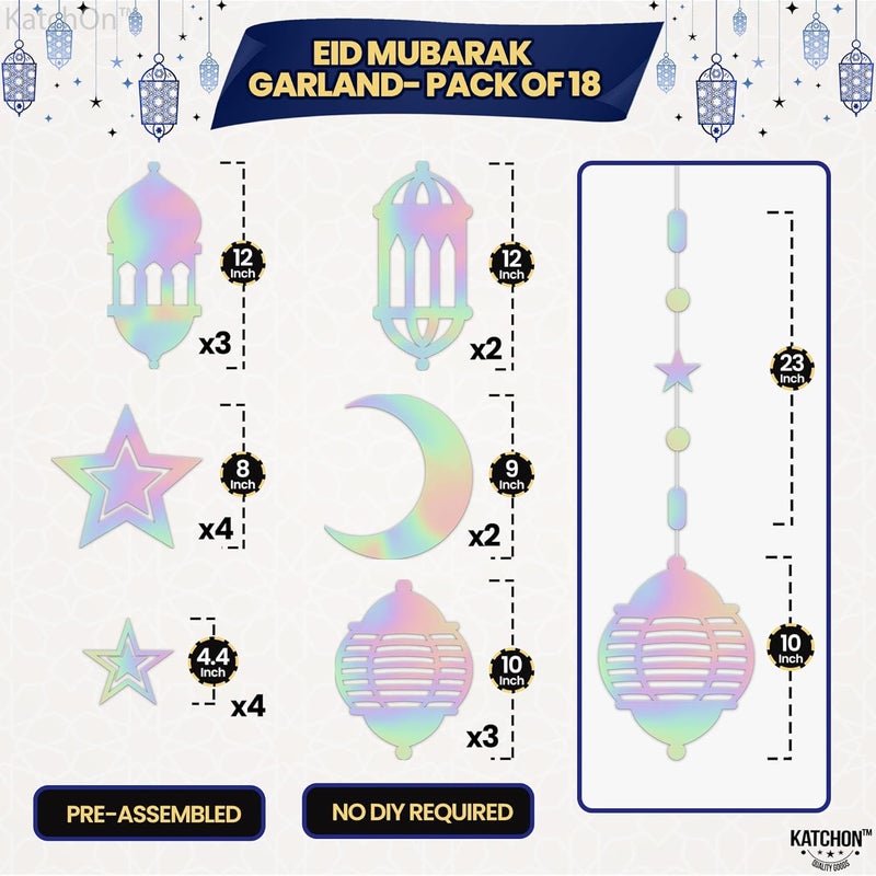KatchOn Eid Mubarak Decorative Garland – Eid Party Garland for Decorations – Pack of 1 - Image 4