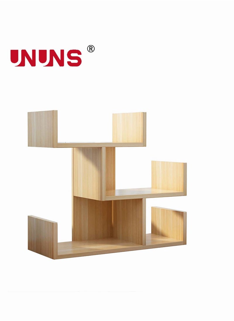 UNUNS - Wood Desktop Shelf,Small Bookshelf Assembled Countertop Bookcase,Literature Holder Accessories Display Rack Office Supplies Desk Organizer - Image 1