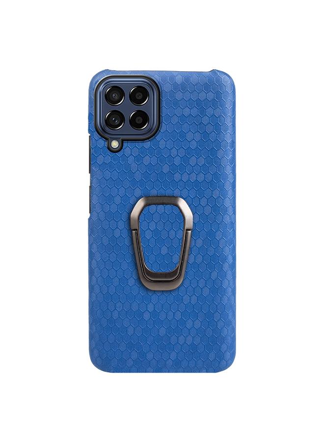 S-TOP Case For Samsung Galaxy M53 Ring Holder Honeycomb PU Phone Case - Image 2