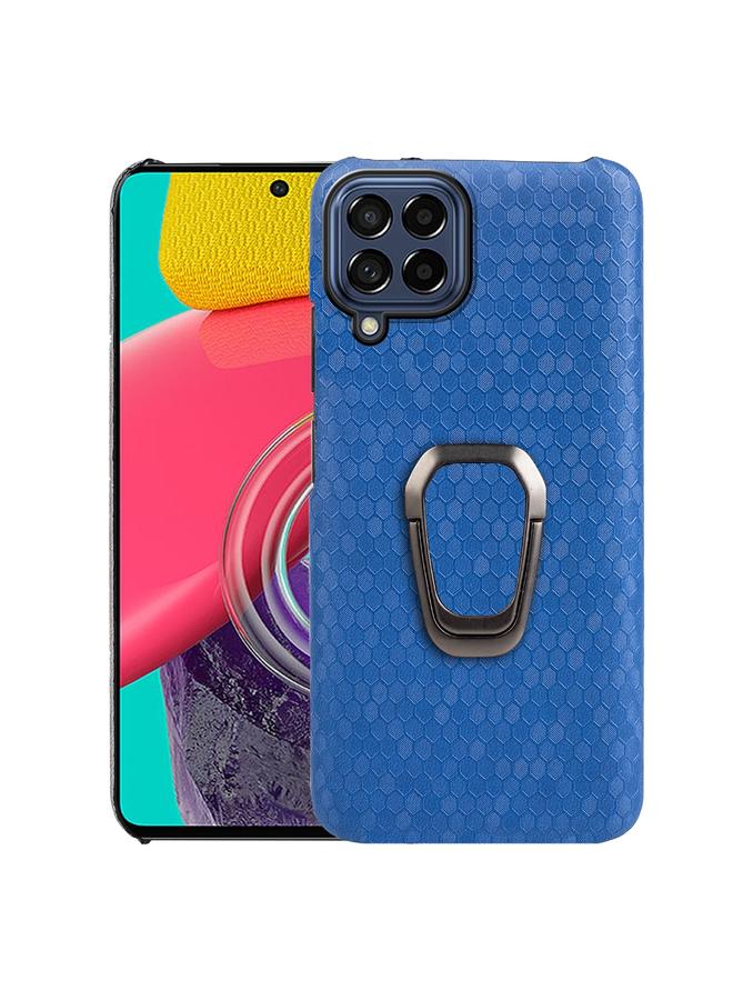 S-TOP Case For Samsung Galaxy M53 Ring Holder Honeycomb PU Phone Case - Image 1