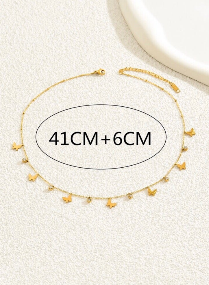 إيكوال سلسال نسائي أنيق مصنوع من الاستانلس ستيل مطلي باللون الذهبي عيار 18 - Image 4