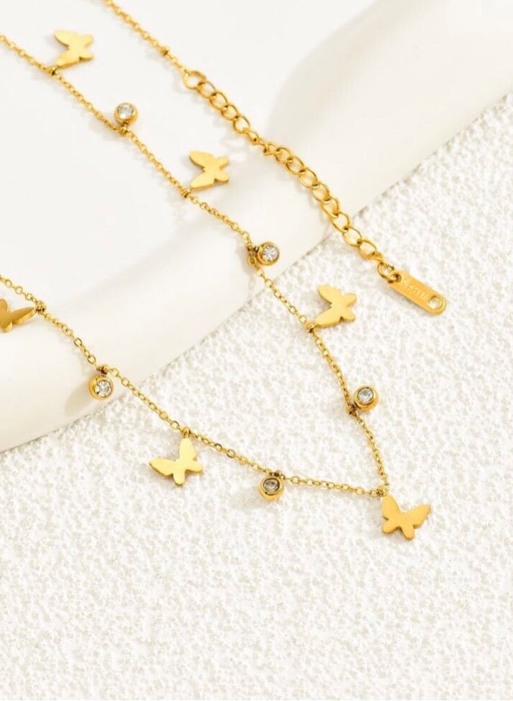 إيكوال سلسال نسائي أنيق مصنوع من الاستانلس ستيل مطلي باللون الذهبي عيار 18 - Image 2