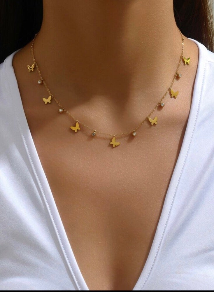 إيكوال سلسال نسائي أنيق مصنوع من الاستانلس ستيل مطلي باللون الذهبي عيار 18 - Image 1