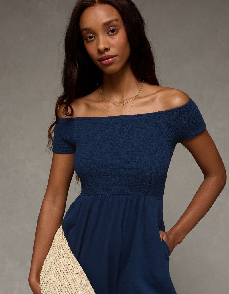 American Eagle AE Sunchaser Off-the-Shoulder Jumpsuit - Image 3