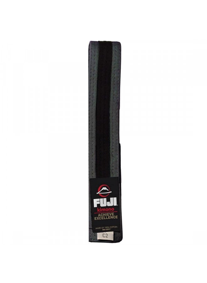 Fuji Kids Brazilian Jiu Jitsu Belt With Rank Bar, Bjj Belt For Children, Grey/Black, Size C2 - Image 5