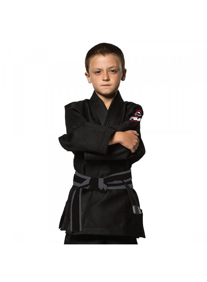 Fuji Kids Brazilian Jiu Jitsu Belt With Rank Bar, Bjj Belt For Children, Grey/Black, Size C2 - Image 4