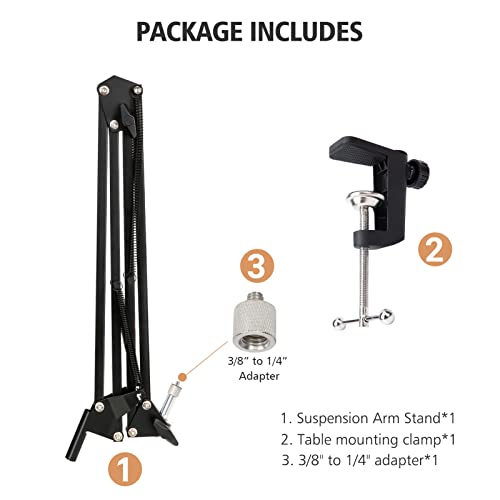 SUNMON For Elgato Wave 3 Boom Arm Microphone Stand, Professional Mic Boom Arm Mic Stand Compatible with Elgato Wave:3 USB Condenser Microphone by SUNMON - Image 5