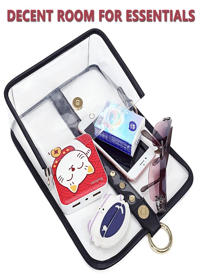 KUI WAN Clear Bag Stadium Approved, Crossbody Bag for Sport Event Concert, Apricot - Image 5