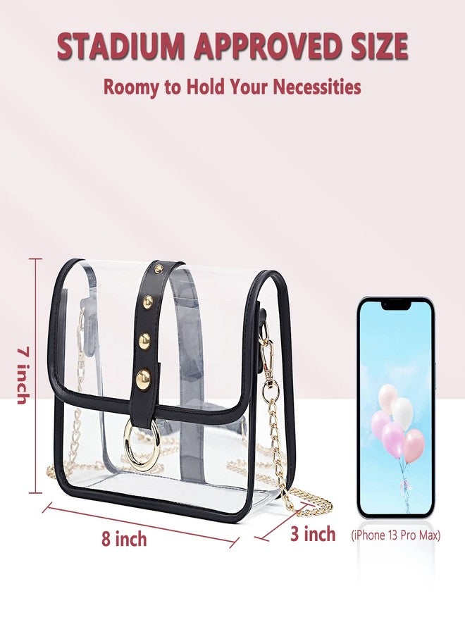 KUI WAN Clear Bag Stadium Approved, Crossbody Bag for Sport Event Concert, Apricot - Image 2