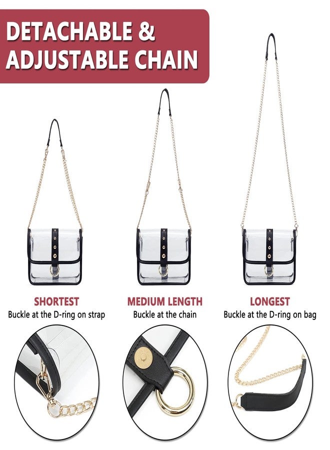 KUI WAN Clear Bag Stadium Approved, Crossbody Bag for Sport Event Concert, Apricot - Image 3