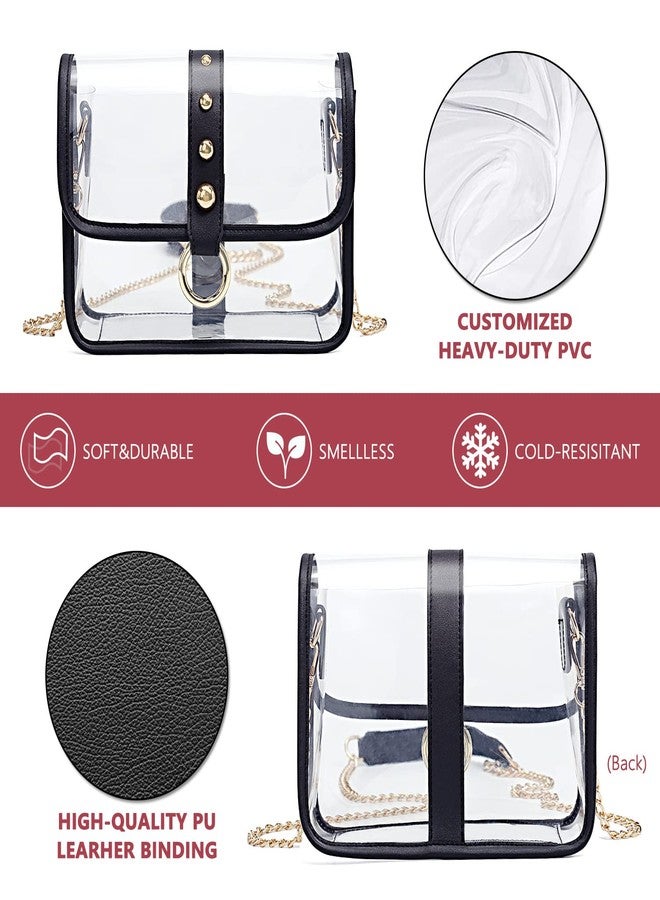 KUI WAN Clear Bag Stadium Approved, Crossbody Bag for Sport Event Concert, Apricot - Image 4