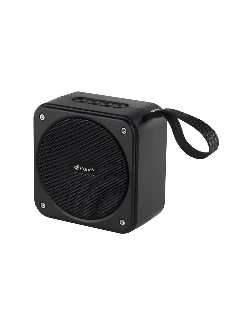 سبيكر بلوتوث صغير كاسونلي S21 ستيريو قوي 5وات تشغيل MP3 ومنافذ نفذ TF و -U Diskتشغيل حتي 5 ساعات -لون أسود