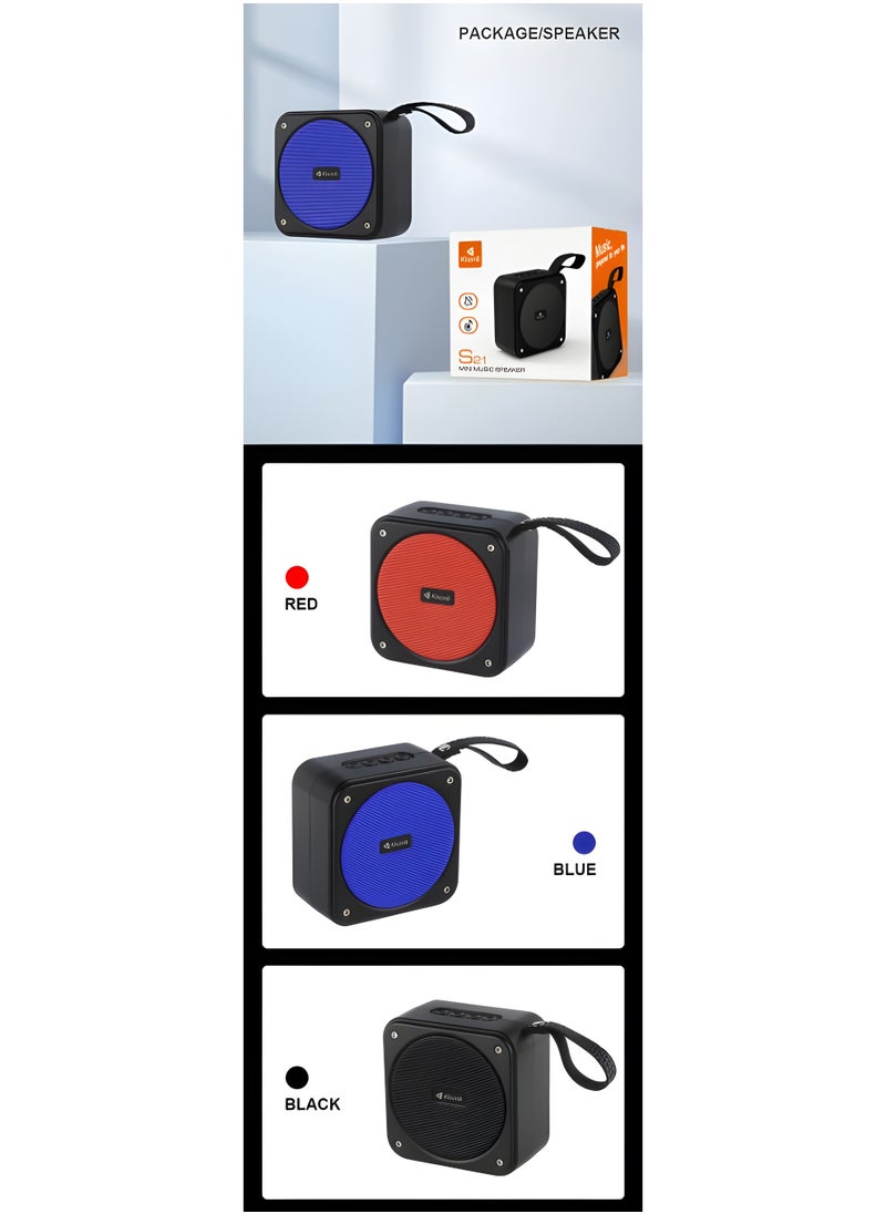 سبيكر بلوتوث صغير كاسونلي S21 ستيريو قوي 5وات تشغيل MP3 ومنافذ نفذ TF و -U Diskتشغيل حتي 5 ساعات -لون أسود