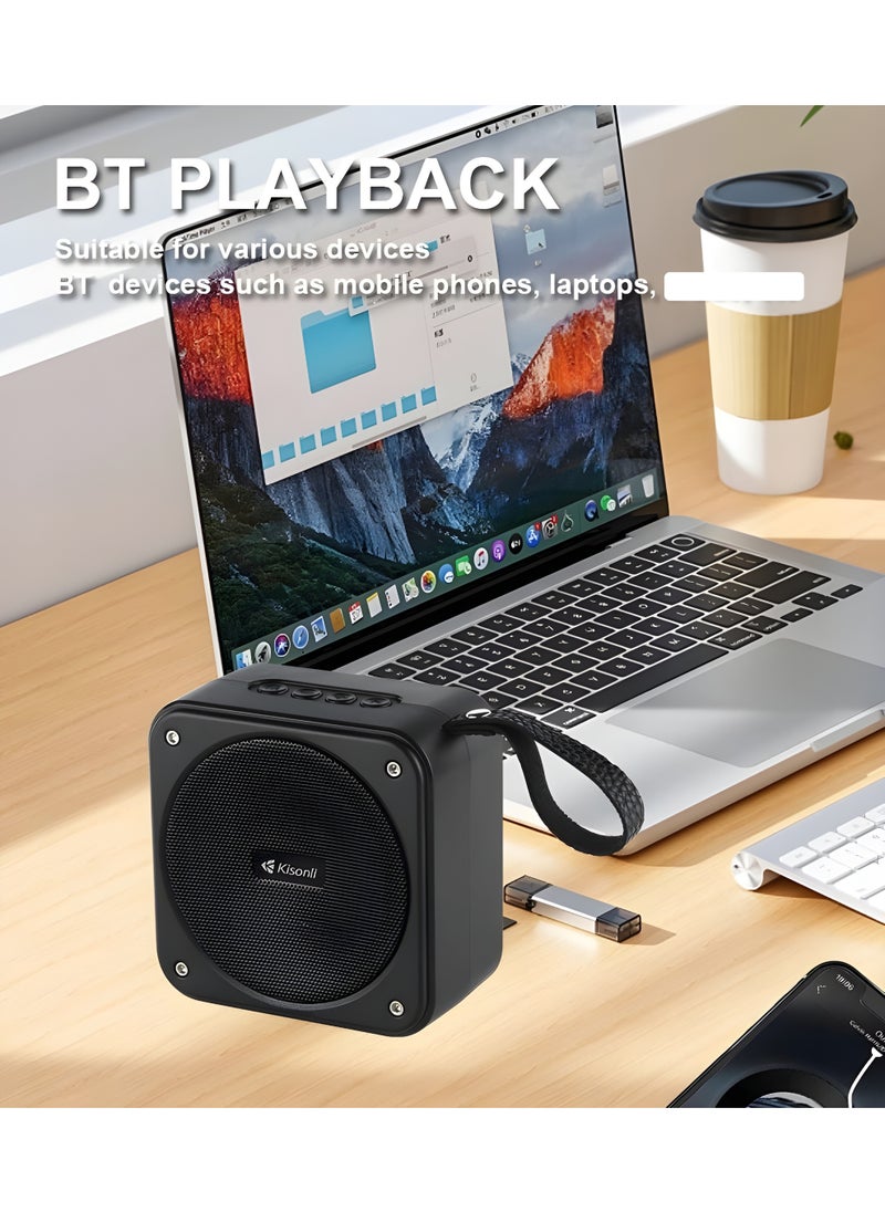 سبيكر بلوتوث صغير كاسونلي S21 ستيريو قوي 5وات تشغيل MP3 ومنافذ نفذ TF و -U Diskتشغيل حتي 5 ساعات -لون أسود