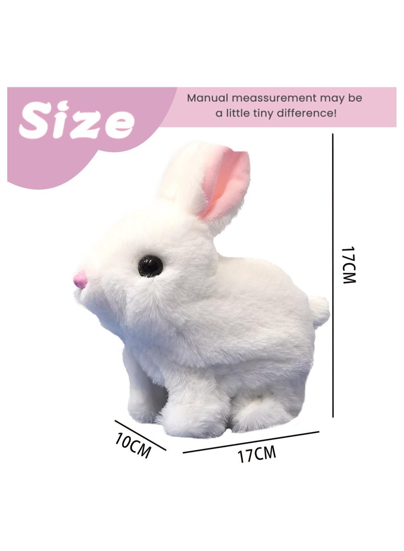 Plush Interactive Toy,Hopping Rabbit Interactive Electronic Pet Plush Bunny Toy with Sounds and Movements,Animated Walking Wiggle Ears Twitch Nose Gift for Toddlers Birthday,Companion Animal for Kids  - Image 2
