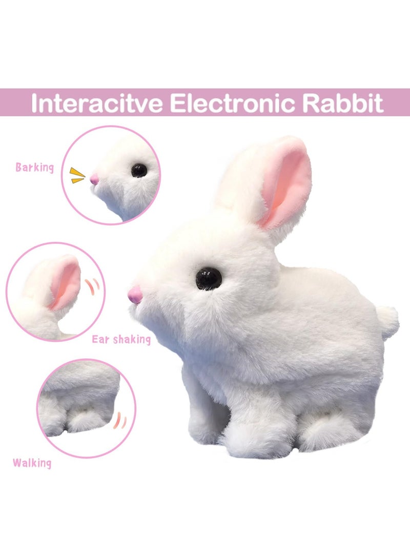 Plush Interactive Toy,Hopping Rabbit Interactive Electronic Pet Plush Bunny Toy with Sounds and Movements,Animated Walking Wiggle Ears Twitch Nose Gift for Toddlers Birthday,Companion Animal for Kids  - Image 3