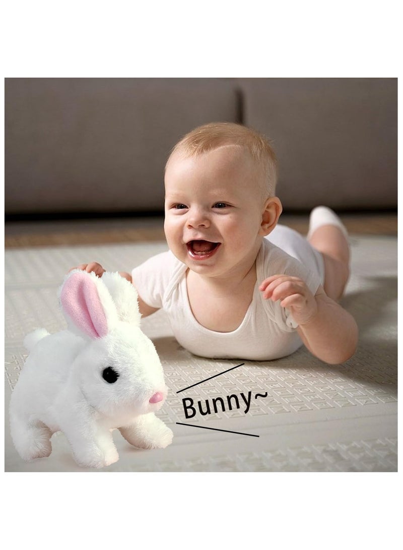Plush Interactive Toy,Hopping Rabbit Interactive Electronic Pet Plush Bunny Toy with Sounds and Movements,Animated Walking Wiggle Ears Twitch Nose Gift for Toddlers Birthday,Companion Animal for Kids  - Image 5