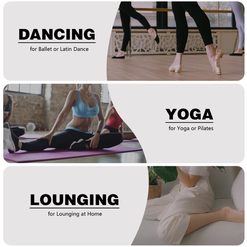 Women Stockings Open Heel Knee High Leg Warmers Ribbed Knit for Yoga Ballet Dancing Lounging - Image 2