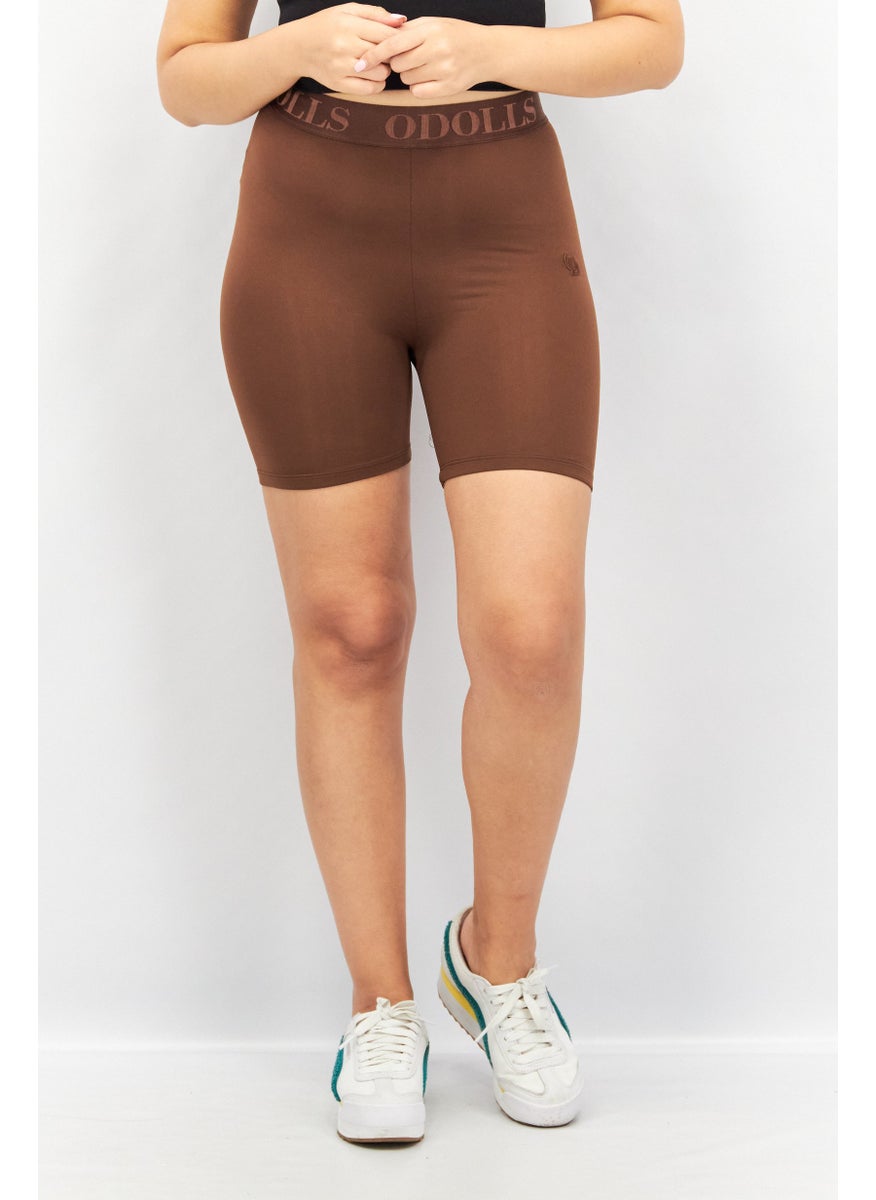 Women Embroidered Logo Pull-On Leggings Short, Brown - pzsku/Z4C445879C288C7FB4D2AZ/45/_/1724351356/c26b1bc4-0119-4fd2-80a8-56610b4db03c