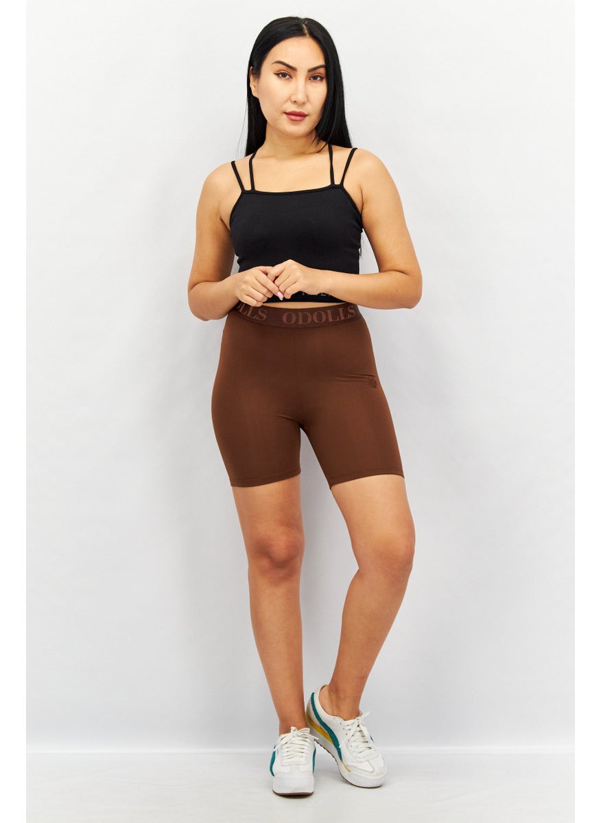 Women Embroidered Logo Pull-On Leggings Short, Brown - pzsku/Z4C445879C288C7FB4D2AZ/45/_/1739715606/12987872-c372-4ea0-a09f-c609f7de8a8e