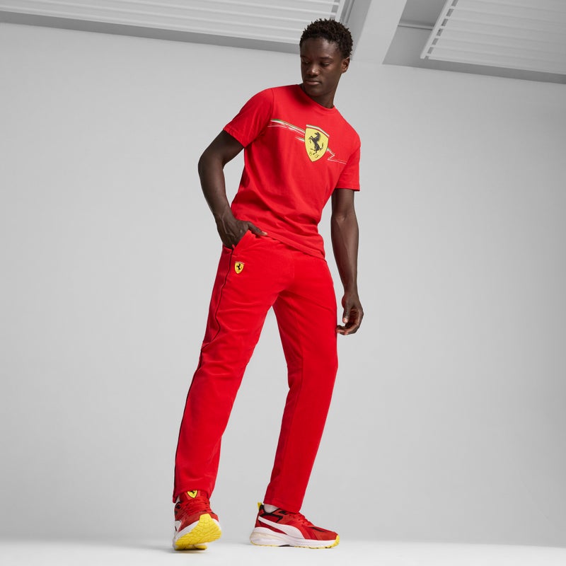 PUMA Scuderia Ferrari Race Big Shield Mens Red T-shirt - Image 3