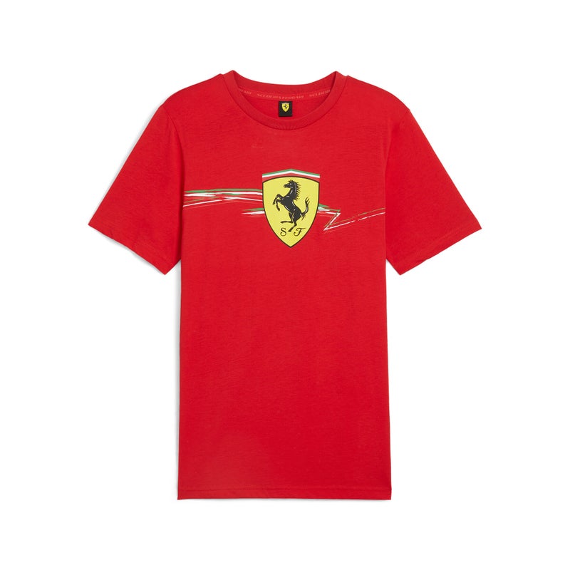 PUMA Scuderia Ferrari Race Big Shield Mens Red T-shirt - Image 4
