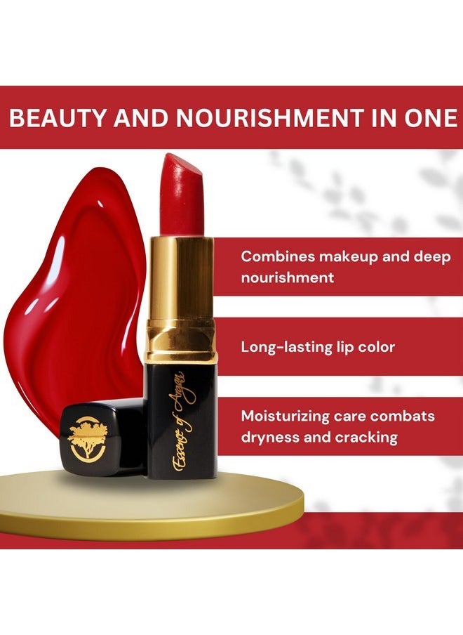 Essence Of Argan 𝗘𝘀𝘀𝗲𝗻𝗰𝗲 𝗼𝗳 𝗔𝗿𝗴𝗮𝗻 Deep Moisturizing Red Lipstick, Long Lasting Lipstick & Lip Care in 1 with Pure Organic Argan Oil, Shea Butter, Jojoba Oil & Aloe Vera Hydrating Lipstick, Roses R Red  - Image 2