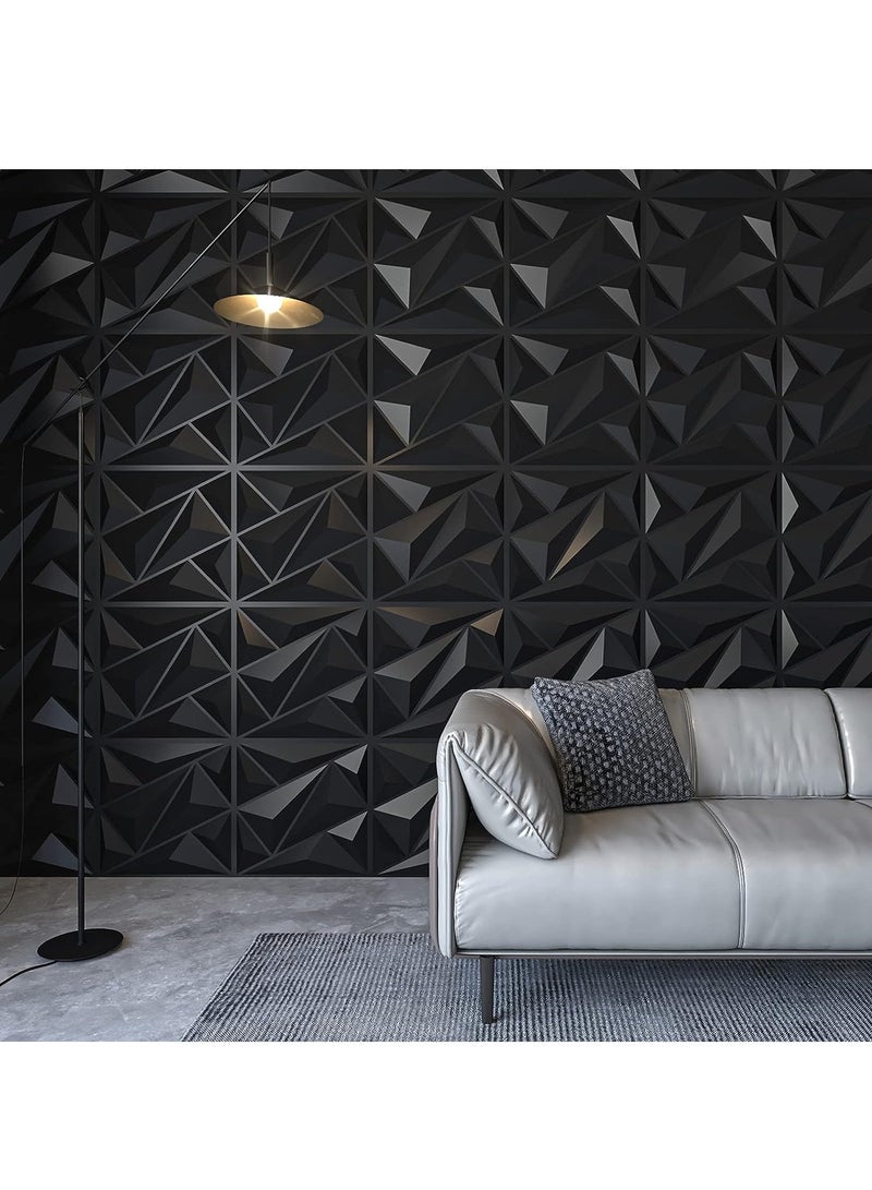 12 Pack 3D Wall Panel Diamond 3D Textured Wall Panels Diamond Design Decorative Wall Covering 30x30cm  - Image 2