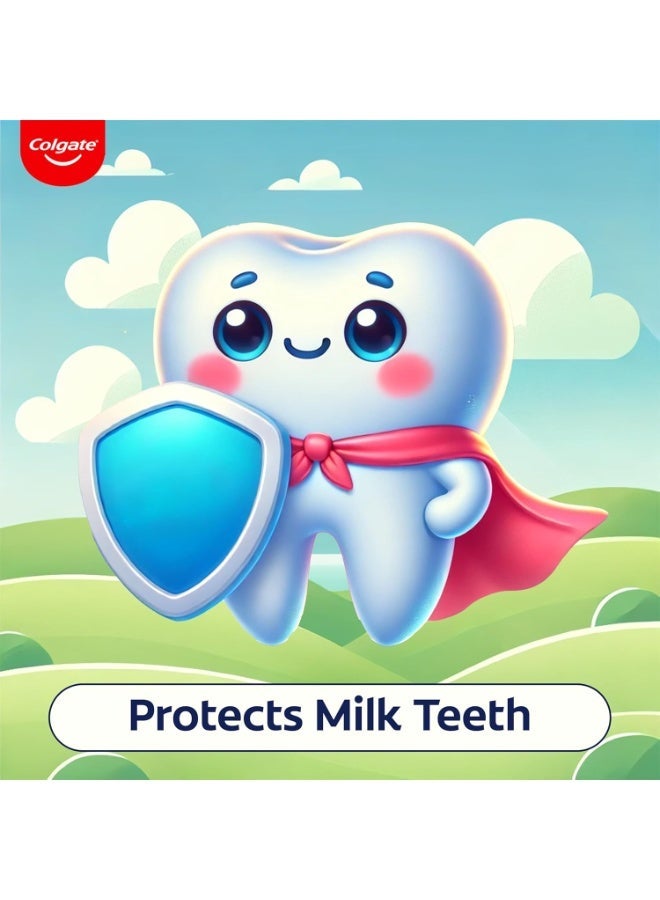 Colgate Kids Tiger Toothpaste for 2-5 Years - 80gm, Tooth Paste with 50% Lesser Abrasive Formula for Protecting Against Cavities (Strawberry Flavour) - Image 2