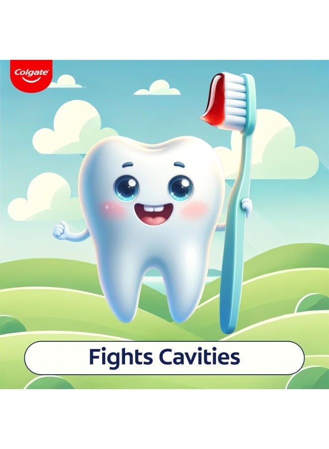 Colgate Kids Tiger Toothpaste for 2-5 Years - 80gm, Tooth Paste with 50% Lesser Abrasive Formula for Protecting Against Cavities (Strawberry Flavour) - Image 3