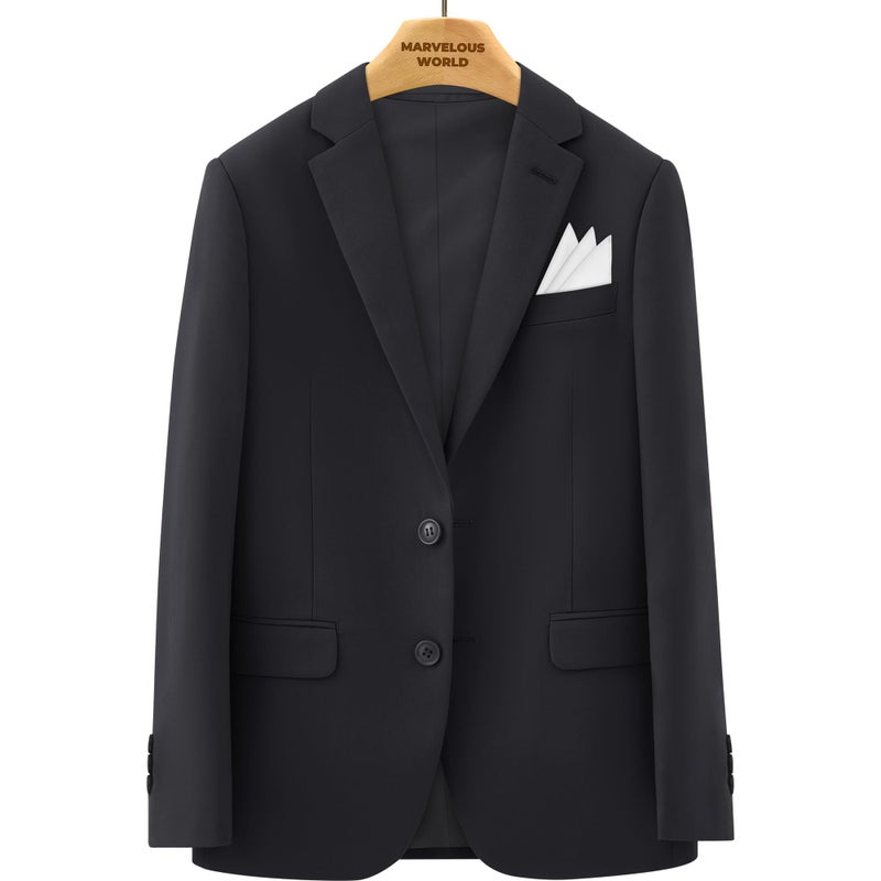 Marvelous World Suits Black Slim Fit Size 7 Formal Suits for Kids Toddler Tuxedos Dresswear Ring Bearer Outfit Wedding Suits Set Dress Clothes Youth 5-Piece Adjustable Waist - Image 5