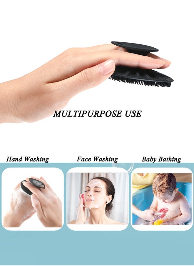 HieerBus - Silicone Face Scrubber, Facial Cleansing Brush Silicone Manual Face Washing Brushes,Gentle Exfoliation Pad & Massage Skin Care for Men Women Cleansing and Exfoliating, White+Gray - Image 1