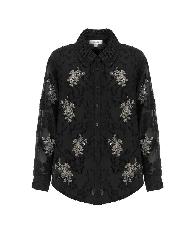 Ipekyol  Embellished Knit Collar Shirt for Women | Best Price UAE
