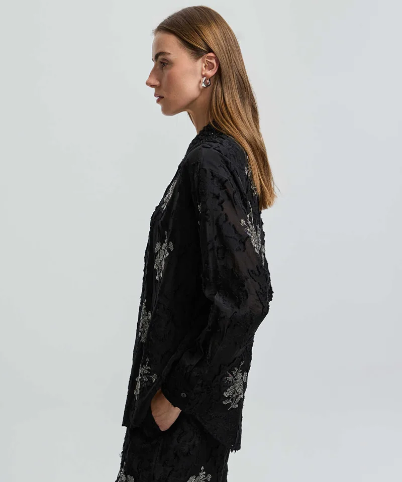 Ipekyol  Embellished Knit Collar Shirt for Women | Best Price UAE