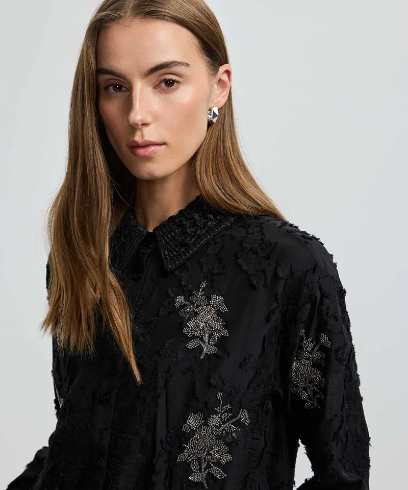 Ipekyol  Embellished Knit Collar Shirt for Women | Best Price UAE