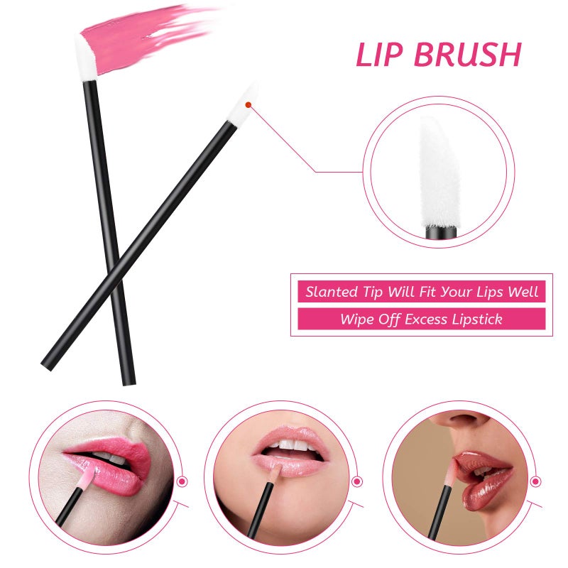 Maitys 263 Pieces Disposable Makeup Applicators Kit, Includes 50 Disposable Eyeliner Brushes 100 Lipstick Applicators Lip Wands 112 Mascara Wands Eyelash Brush with Plastic Organizer Box - Image 4