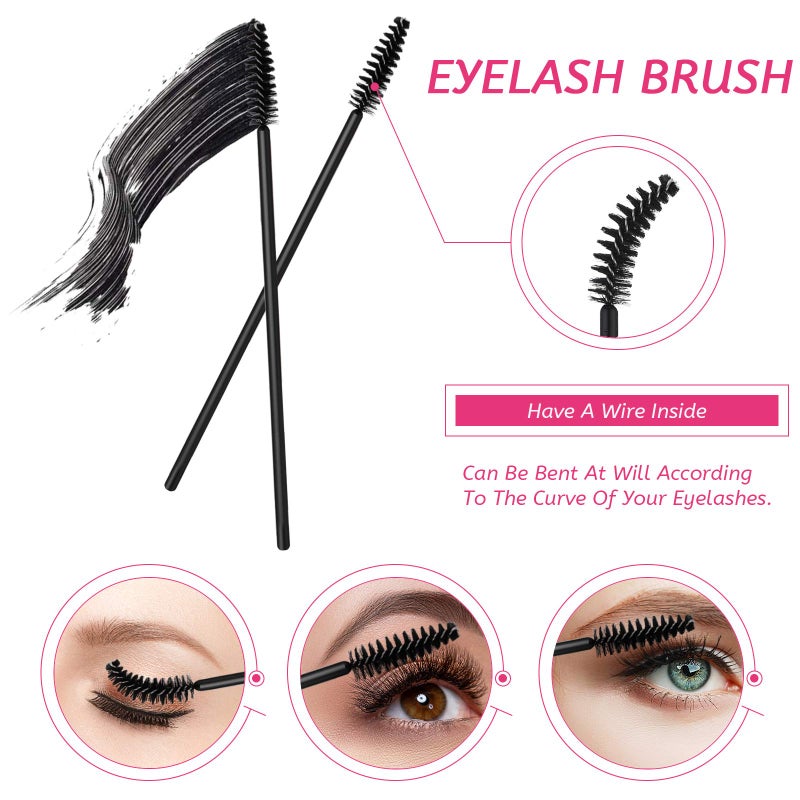 Maitys 263 Pieces Disposable Makeup Applicators Kit, Includes 50 Disposable Eyeliner Brushes 100 Lipstick Applicators Lip Wands 112 Mascara Wands Eyelash Brush with Plastic Organizer Box - Image 3